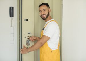 young arab man locksmith concept